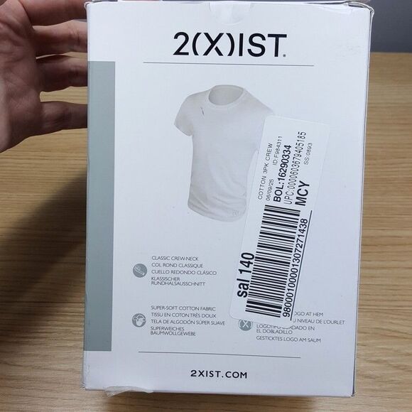 2XIST Shirt Mens XL White 3-Pack Cotton Essential Crewneck T-Shirt Crew Tee - Picture 4 of 6